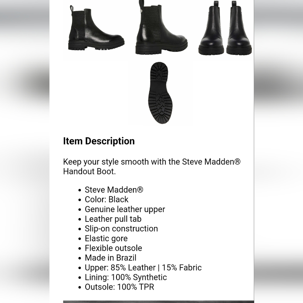 Steve Madden Elastic Gore Handout Chelsea Boot